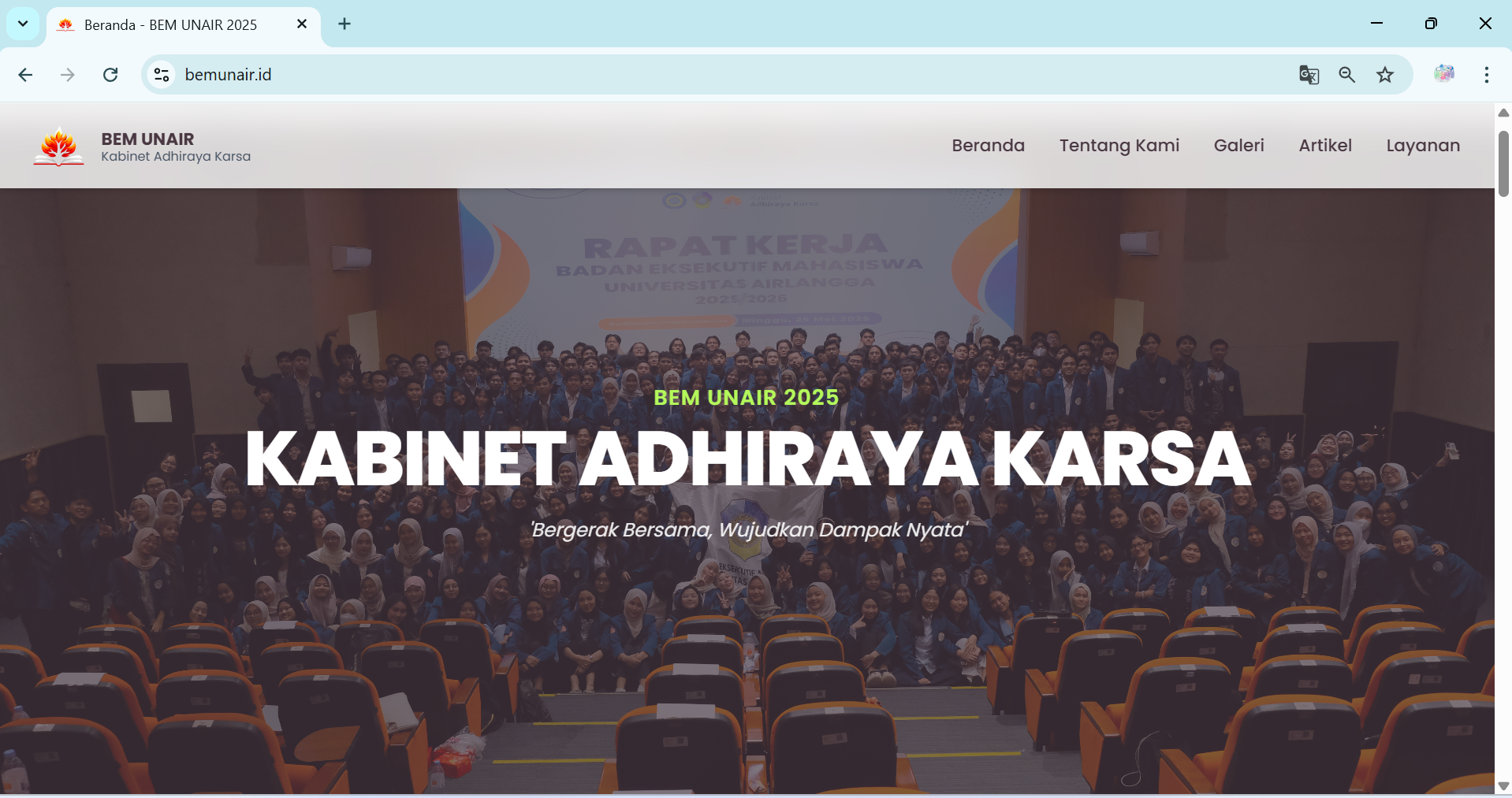Screenshot Website Resmi BEM UNAIR